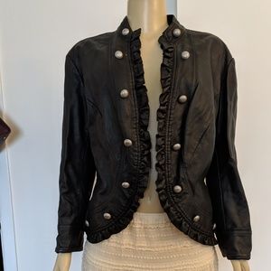 John Paul Richard Leather Jacket with Pearls